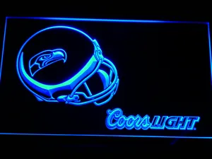 Seattle Seahawks Coors Light Helmet LED Neon Sign