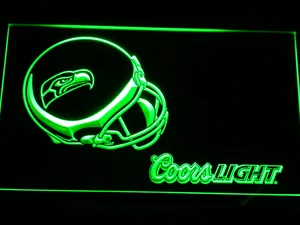 Seattle Seahawks Coors Light Helmet LED Neon Sign