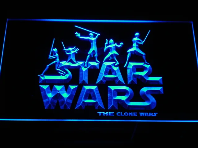 Star Wars The Clone Wars Silhouettes LED Neon Sign