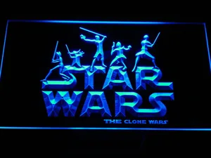 Star Wars The Clone Wars Silhouettes LED Neon Sign
