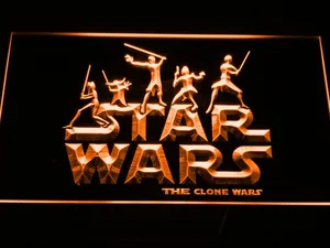Star Wars The Clone Wars Silhouettes LED Neon Sign