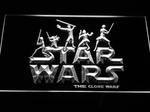 Star Wars The Clone Wars Silhouettes LED Neon Sign