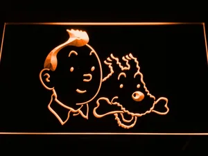 The Adventures of Tintin Tintin and Snowy LED Neon Sign