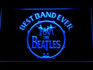 The Beatles Logo in Bass Drum Best Band Ever LED Neon Sign