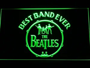 The Beatles Logo in Bass Drum Best Band Ever LED Neon Sign