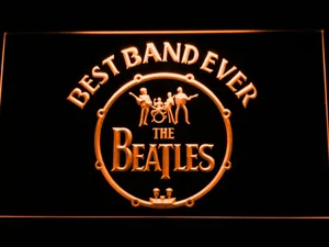 The Beatles Logo in Bass Drum Best Band Ever LED Neon Sign