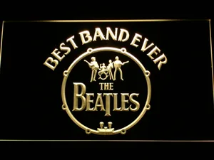 The Beatles Logo in Bass Drum Best Band Ever LED Neon Sign