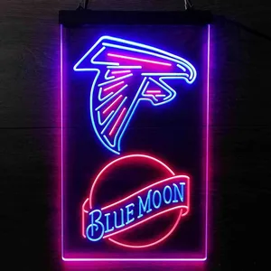 Atlanta Falcons Blue Moon Neon-Like LED Sign