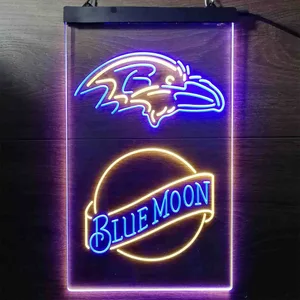Baltimore Ravens Blue Moon Neon-Like LED Sign