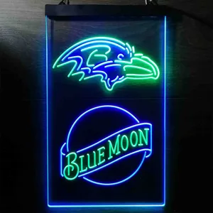 Baltimore Ravens Blue Moon Neon-Like LED Sign