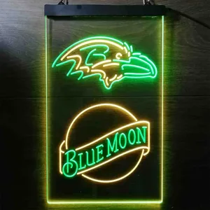 Baltimore Ravens Blue Moon Neon-Like LED Sign