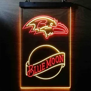 Baltimore Ravens Blue Moon Neon-Like LED Sign
