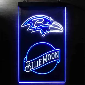 Baltimore Ravens Blue Moon Neon-Like LED Sign