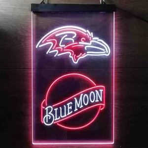 Baltimore Ravens Blue Moon Neon-Like LED Sign