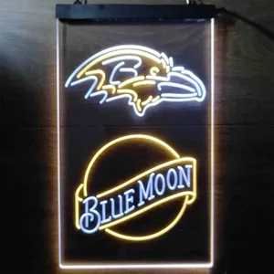 Baltimore Ravens Blue Moon Neon-Like LED Sign