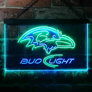 Baltimore Ravens Bud Light Neon-Like LED Sign