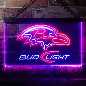 Baltimore Ravens Bud Light Neon-Like LED Sign