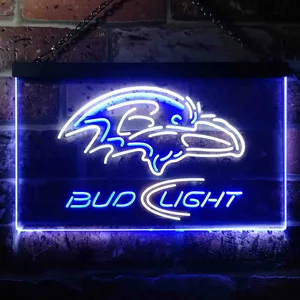 Baltimore Ravens Bud Light Neon-Like LED Sign