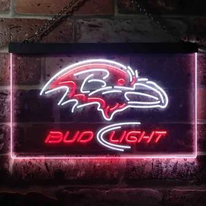 Baltimore Ravens Bud Light Neon-Like LED Sign