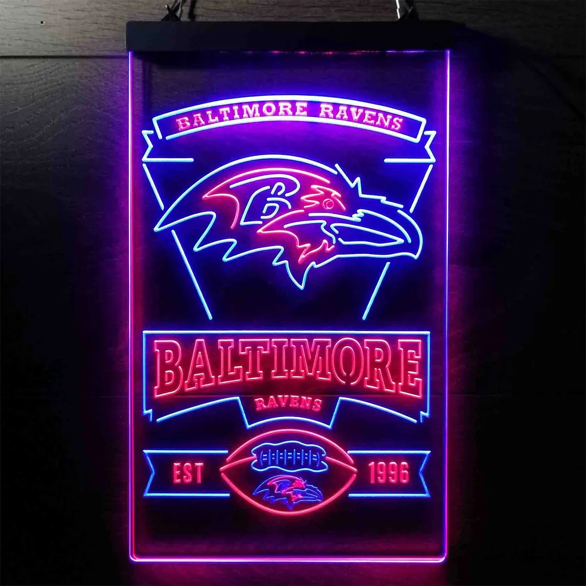 Baltimore Ravens EST 1996 Neon-Like LED Sign