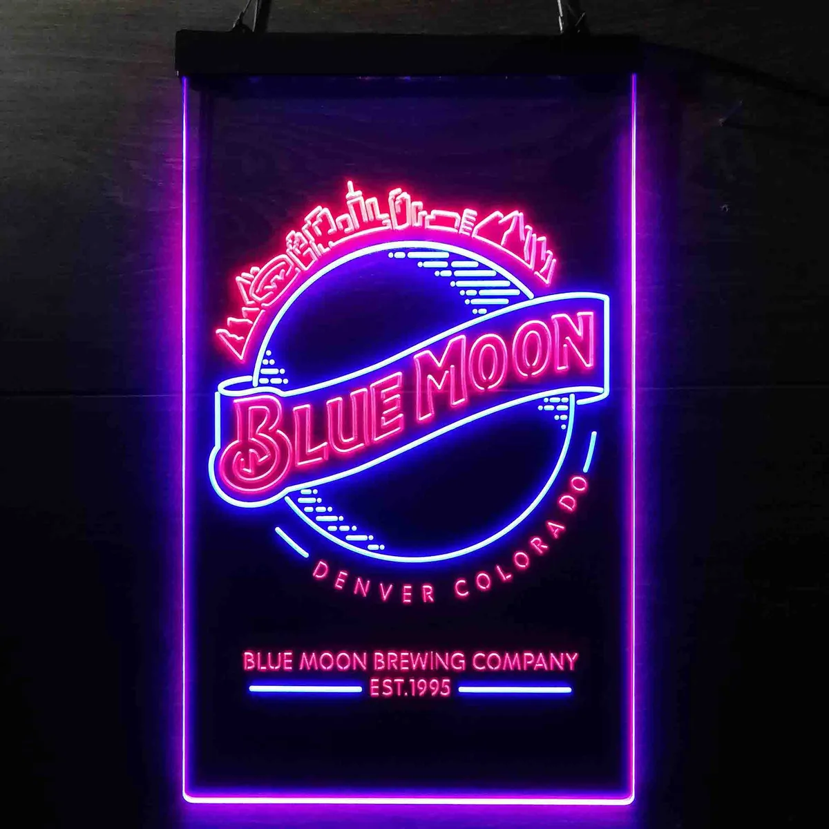 Blue Moon Denver Colorado Neon-Like LED Sign