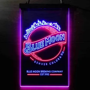 Blue Moon Denver Colorado Neon-Like LED Sign