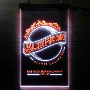 Blue Moon Denver Colorado Neon-Like LED Sign