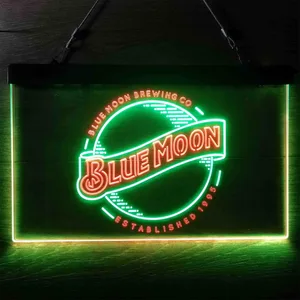 Blue Moon Logo Neon-Like LED Sign