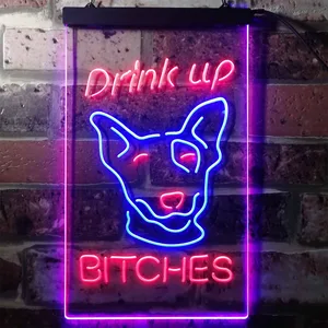 Bud Light Drink Up Dog Neon-Like LED Sign