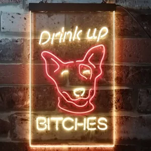 Bud Light Drink Up Dog Neon-Like LED Sign