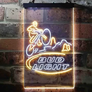 Bud Light Mountain Bike Neon-Like LED Sign