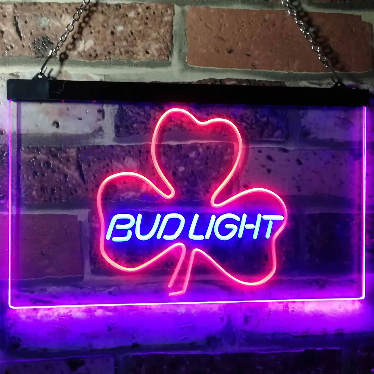 Bud Light Shamrock Neon-Like LED Sign