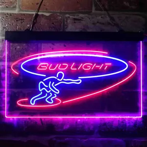 Bud Light Surf Snowboarder Neon-Like LED Sign
