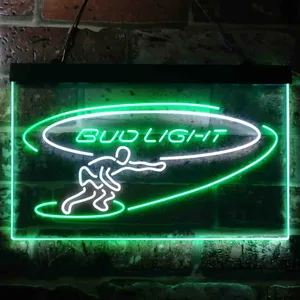 Bud Light Surf Snowboarder Neon-Like LED Sign