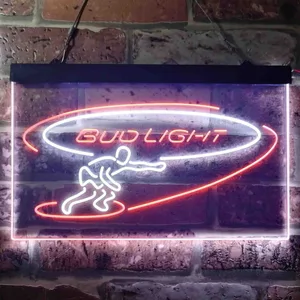Bud Light Surf Snowboarder Neon-Like LED Sign