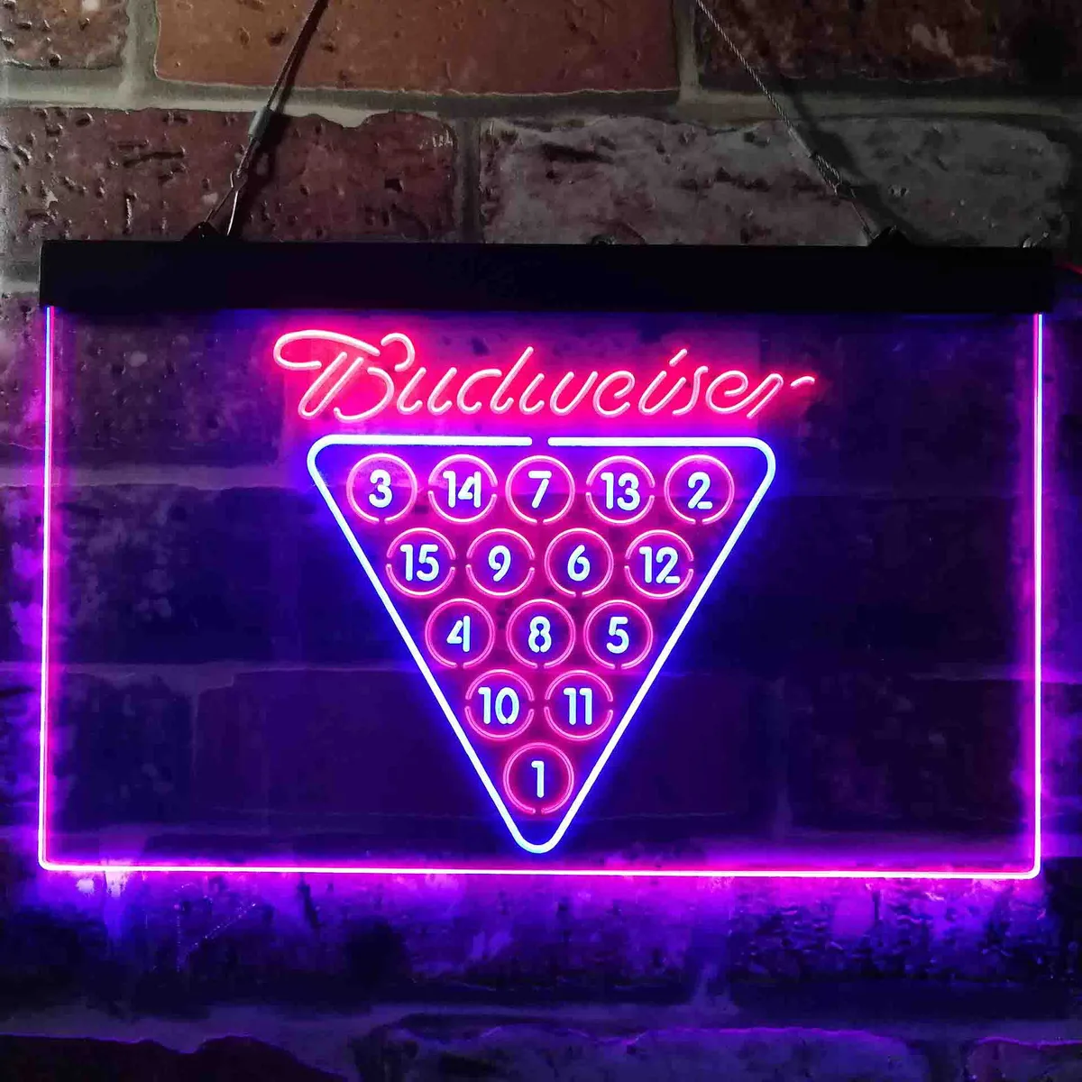 Budweiser 15 Ball Billiards Pool Neon-Like LED Sign