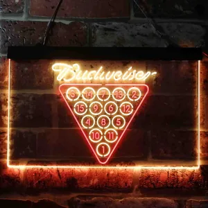 Budweiser 15 Ball Billiards Pool Neon-Like LED Sign