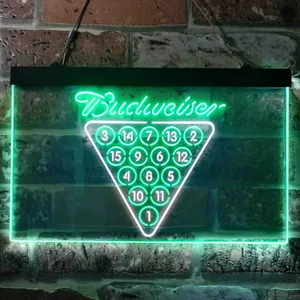 Budweiser 15 Ball Billiards Pool Neon-Like LED Sign