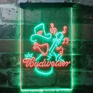 Budweiser Cowboy Guitar Neon-Like LED Sign