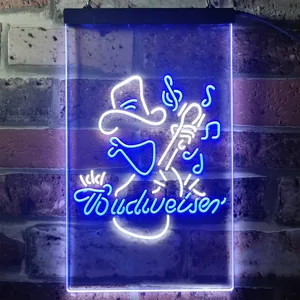 Budweiser Cowboy Guitar Neon-Like LED Sign