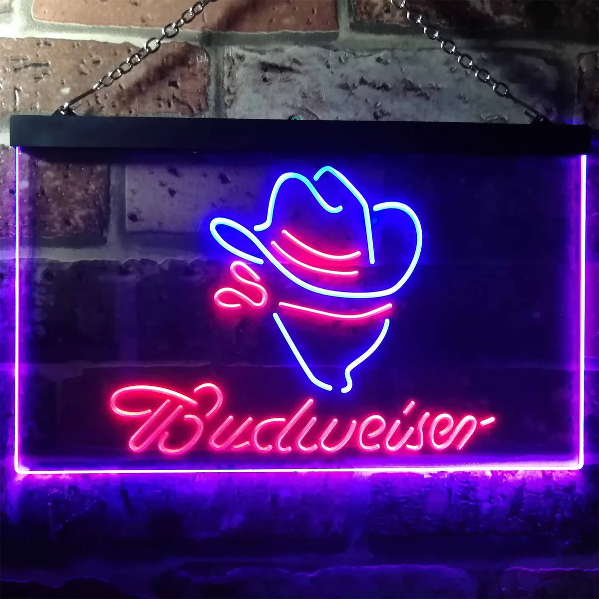 Budweiser Cowboy Head Neon-Like LED Sign
