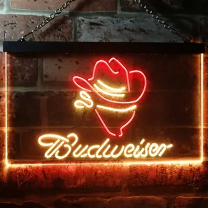 Budweiser Cowboy Head Neon-Like LED Sign