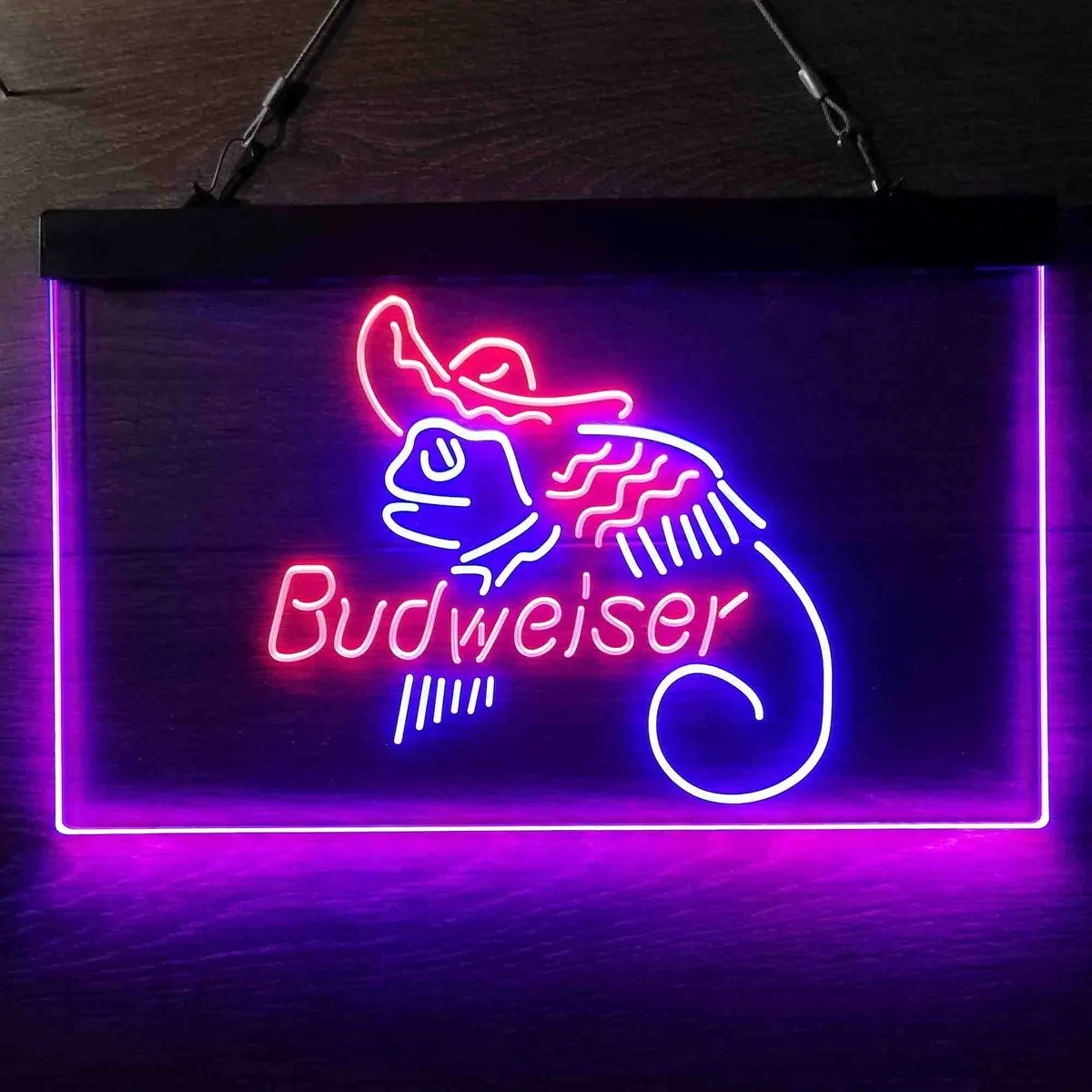 Budweiser Lizard Hat Neon-Like LED Sign