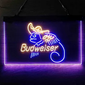 Budweiser Lizard Hat Neon-Like LED Sign