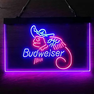 Budweiser Lizard Hat Neon-Like LED Sign