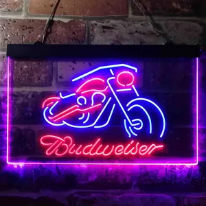 Budweiser Motorcycle 2 Neon-Like LED Sign