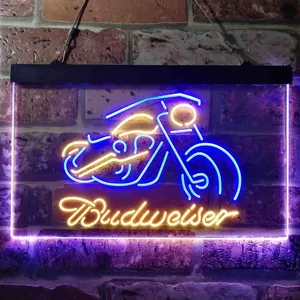 Budweiser Motorcycle 2 Neon-Like LED Sign