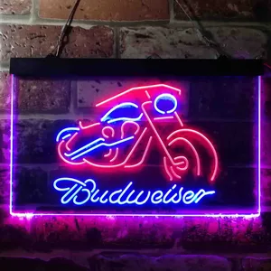 Budweiser Motorcycle 2 Neon-Like LED Sign