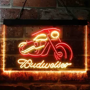 Budweiser Motorcycle 2 Neon-Like LED Sign