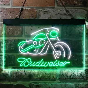 Budweiser Motorcycle 2 Neon-Like LED Sign
